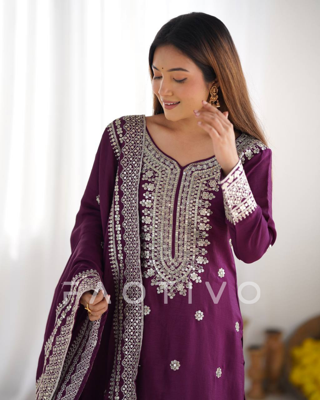 New Designer Party Wear Top–Plazzo–Dupatta Set