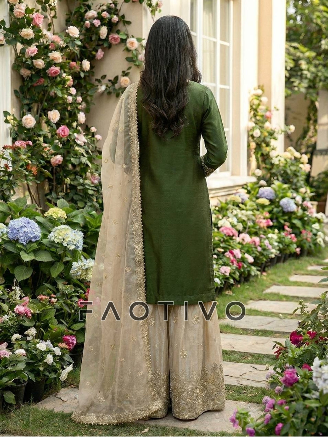 Designer GMY Silk Palazzo Suit for Eid & Wedding