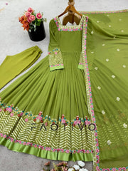 Heavy Georgette Gown with Dupatta & Bottom