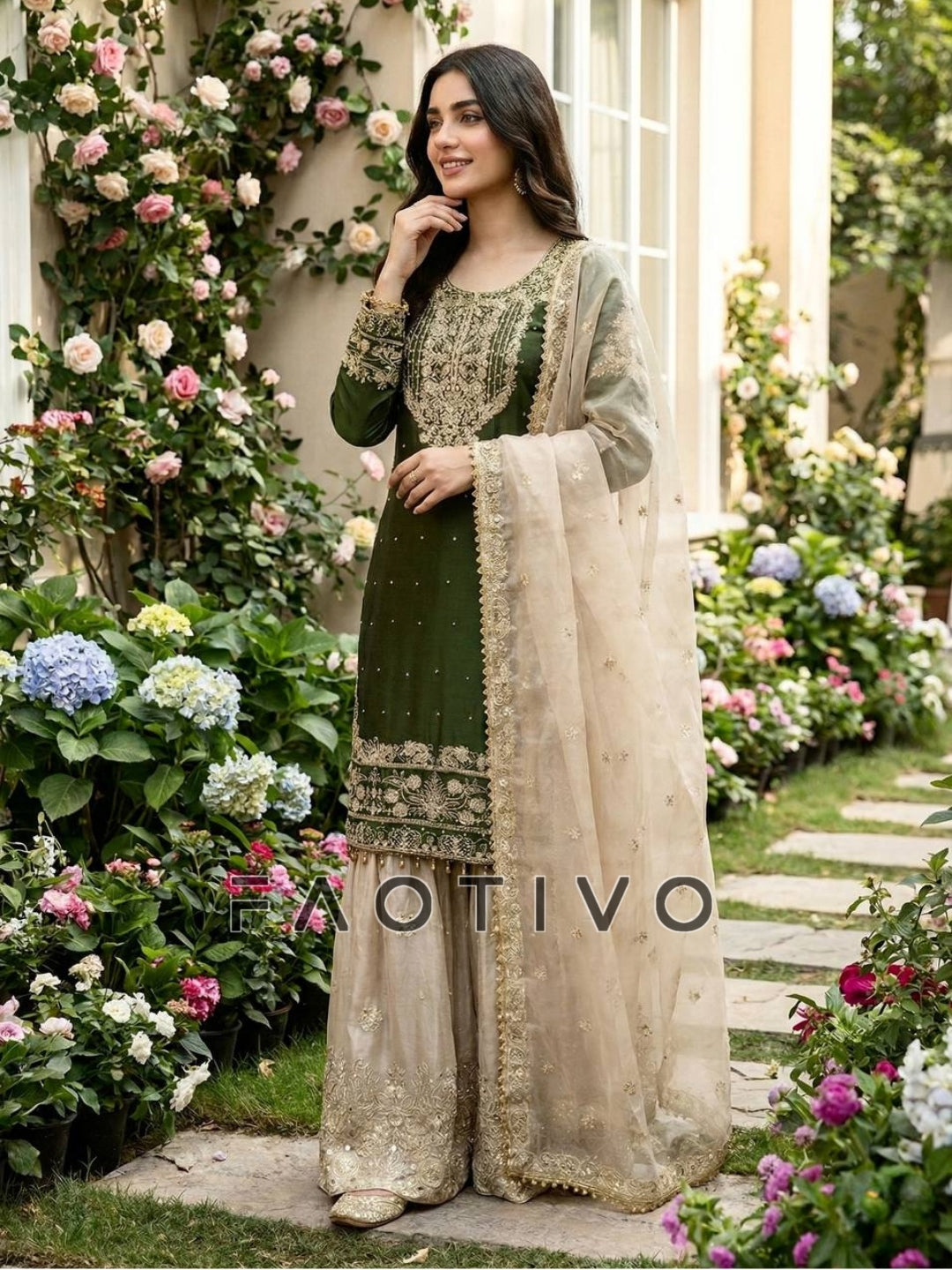 Designer GMY Silk Palazzo Suit for Eid & Wedding