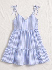 Blue Striped A-Line Mini Dress