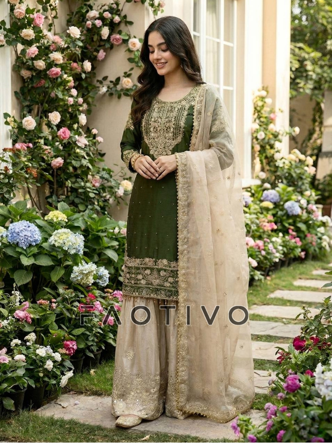 Designer GMY Silk Palazzo Suit for Eid & Wedding
