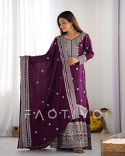 New Designer Party Wear Top–Plazzo–Dupatta Set
