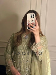Premium Designer Faux Georgette Top Plazzo Dupatta Set