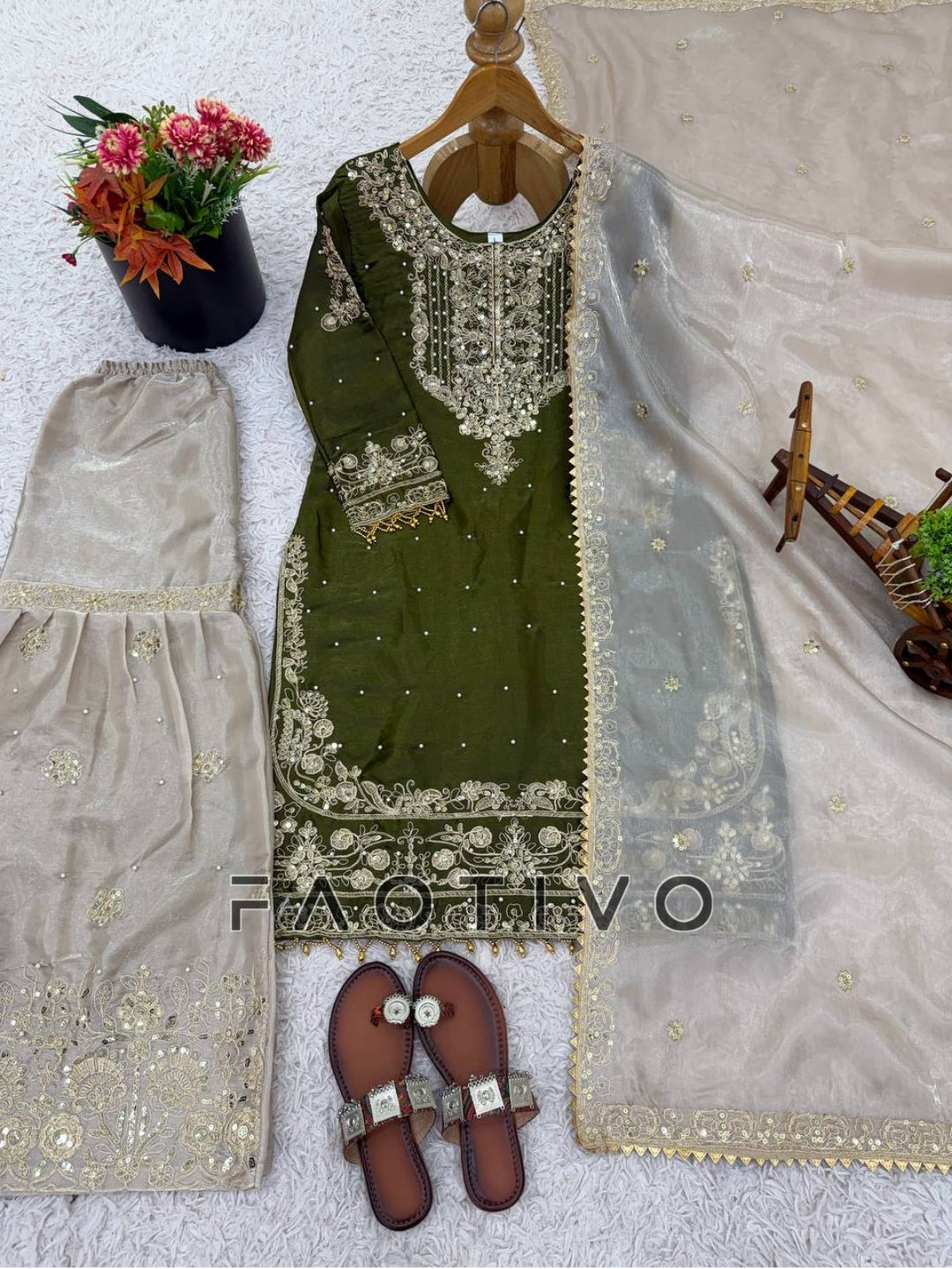 Designer GMY Silk Palazzo Suit for Eid & Wedding