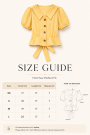Yellow Checked Cotton Crop Top
