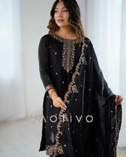 Women’s Heavy Pure Soft Crunchy Silk Kurta Sharara Set