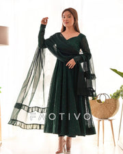 Heavy Pure Soft Fox Georgette Lucknowi Sequin Work Anarkali Set