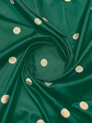 Emerald Green & Maroon Designer Saree with Gold-Tone Butti & Rich Border