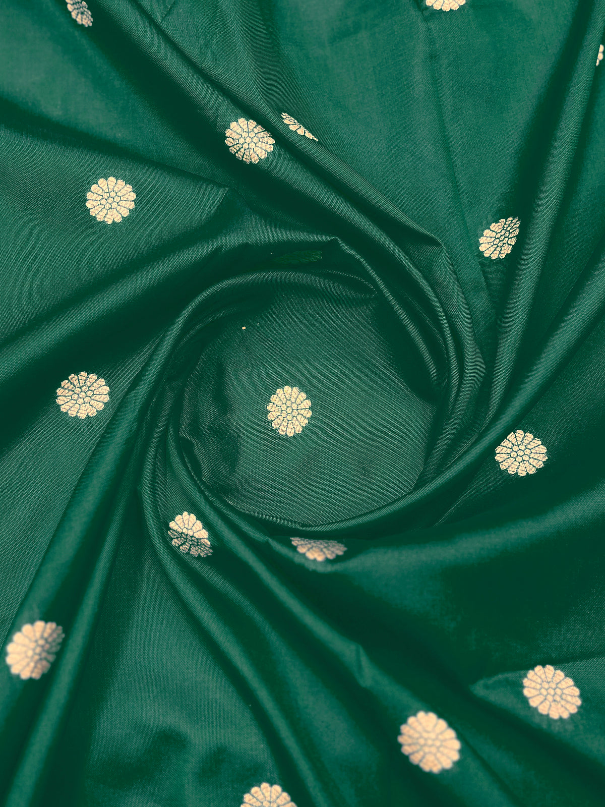 Emerald Green & Maroon Designer Saree with Gold-Tone Butti & Rich Border