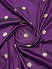 Royal Purple Silk Saree with Magenta Pink & Gold Zari Border | Traditional Indian Ethnic Wear