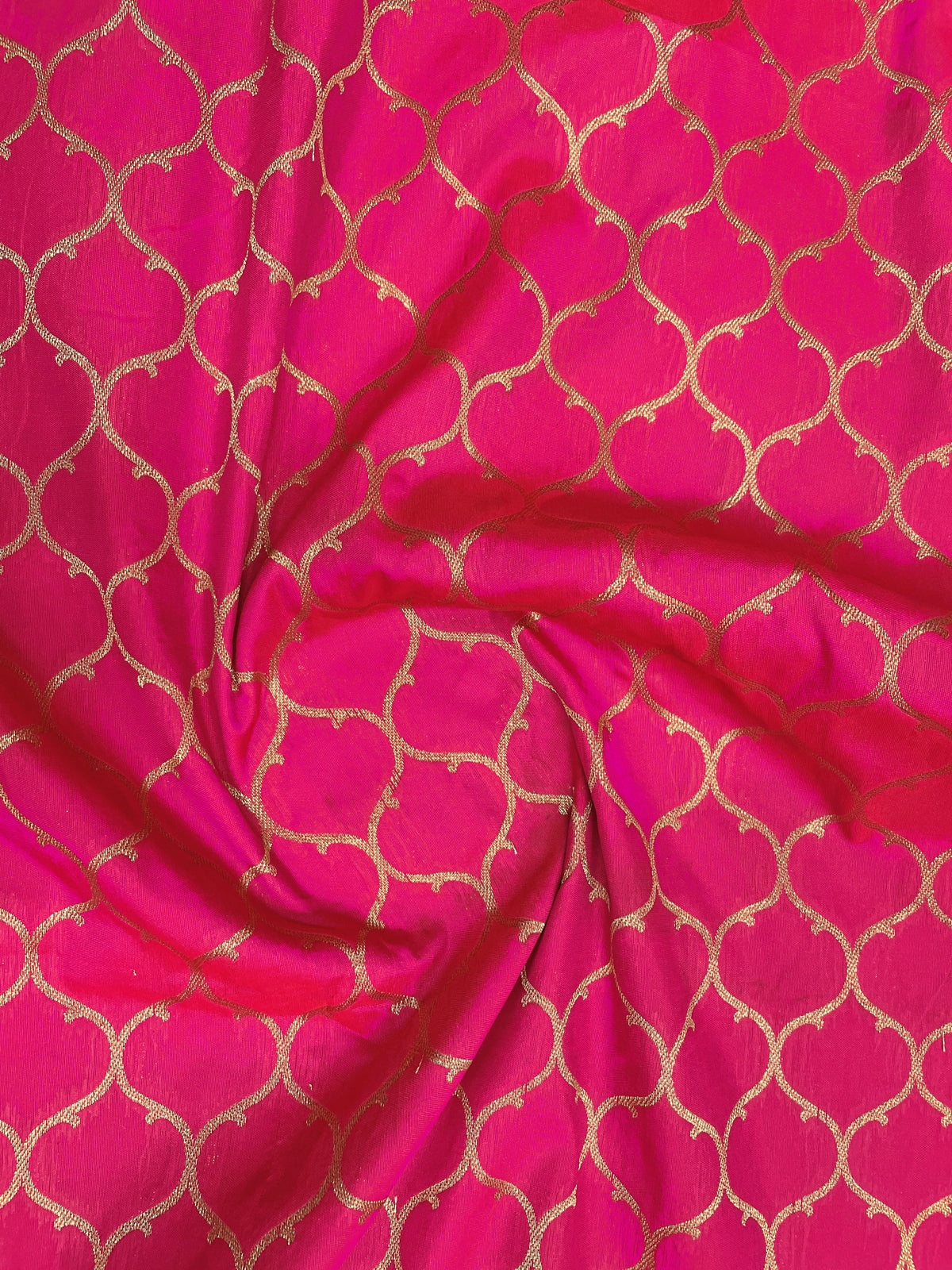 Rani Pink & Peacock Green Woven Jacquard Silk Saree with Blouse Piece