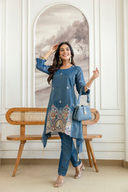 Women’s Designer Cosmos Shimmer Kurti Pant Set