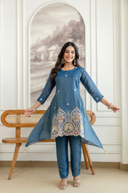 Women’s Designer Cosmos Shimmer Kurti Pant Set