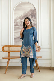 Women’s Designer Cosmos Shimmer Kurti Pant Set