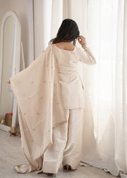 Glass Roman Silk Embroidered 3 Piece Farshi Shalwar Suit