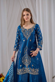 Faotivo Premium Collection Blue Silk Embroidered Set