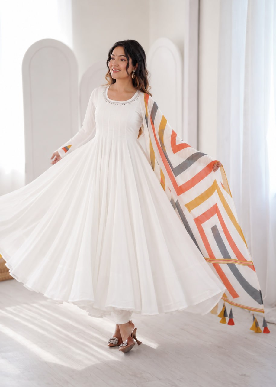 Trending Mal Cotton Embroidered Anarkali Dress