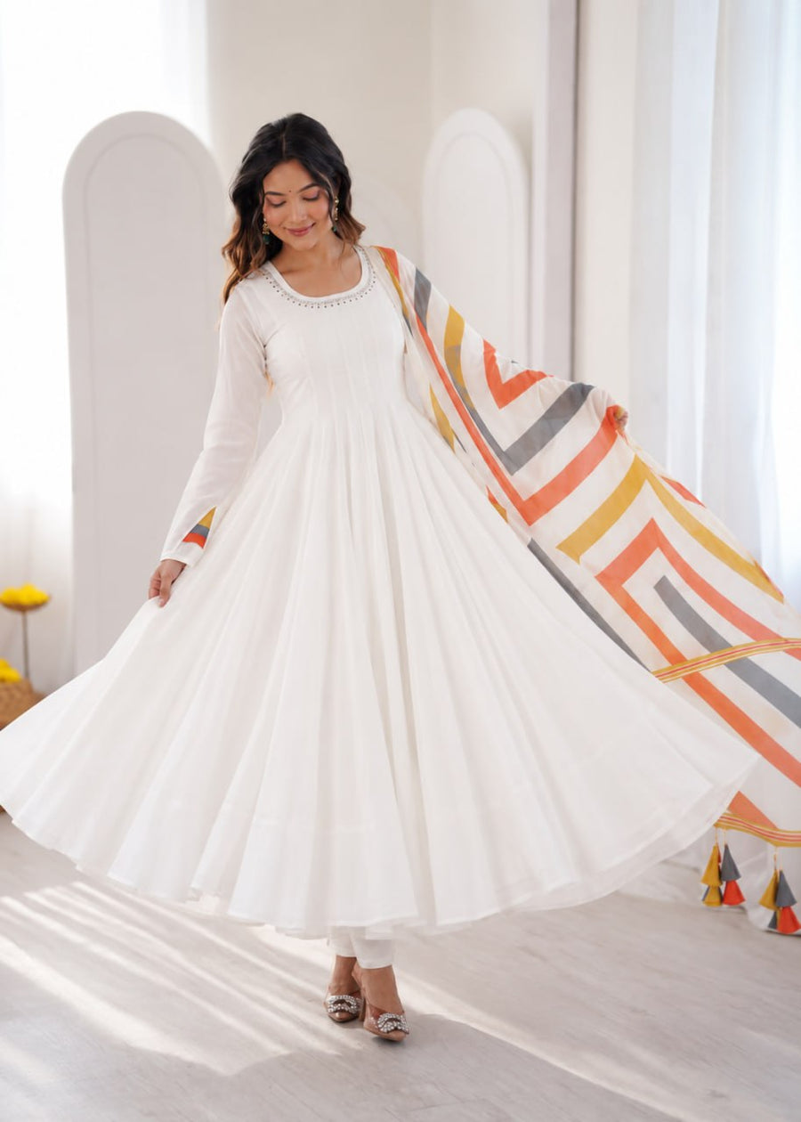 Trending Mal Cotton Embroidered Anarkali Dress