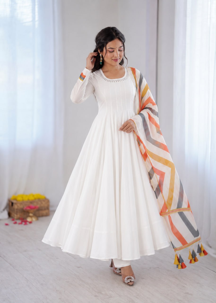 Trending Mal Cotton Embroidered Anarkali Dress