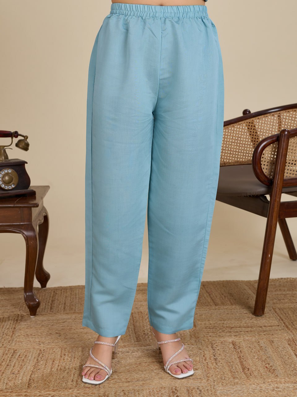 Elegant Roman Silk Handwork Embroidered 3 Piece Kurta Pant Dupatta Set