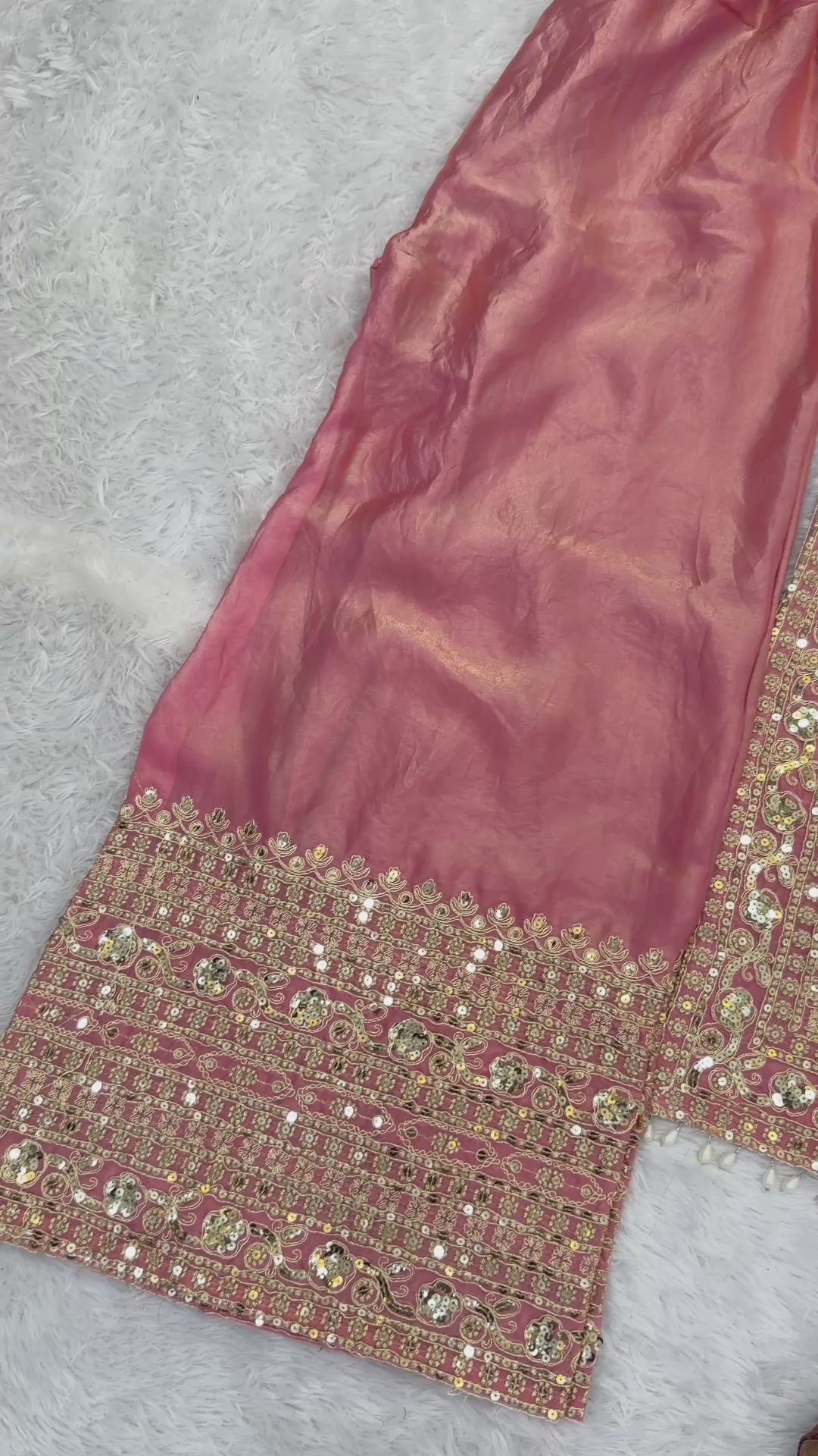 FAOTIVO Fendy Silk Kurti Sharara Dupatta Set